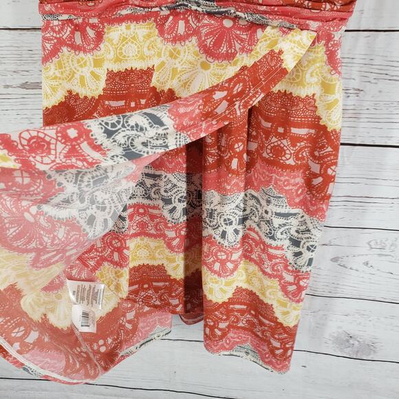 BCBGMAXAZRIA Women's Tereza Surplice Neck Faux Wrap Dress Size Large - Picture 7 of 14